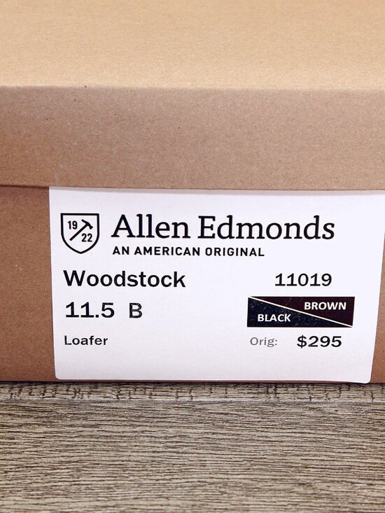 Allen Edmonds WOODSTOCK Loafer 11.5 B Narrow Black/Brown * add $15 new Trees main image 13